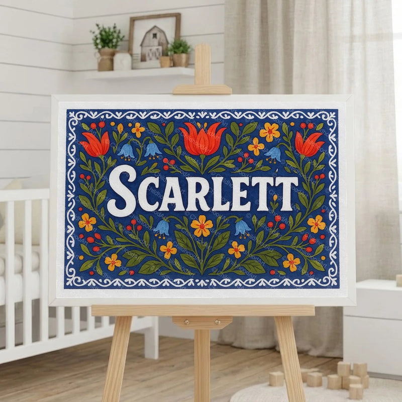Calm personalized name art for Scarlett