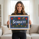 Calm personalized name art for Scarlett