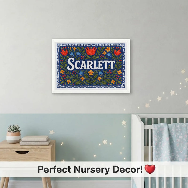 Calm personalized name art for Scarlett