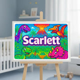 Scarlett Name Art - Dinosaur Adventure personalized wall print for kids