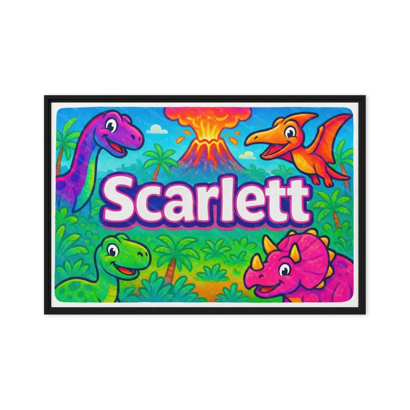 Scarlett Name Art - Dinosaur Adventure personalized wall print for kids