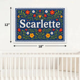 Scarlette Name Art - Floral Farmhouse personalized wall print for kids