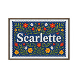 Scarlette Name Art - Floral Farmhouse personalized wall print for kids