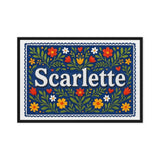 Scarlette Name Art - Floral Farmhouse personalized wall print for kids