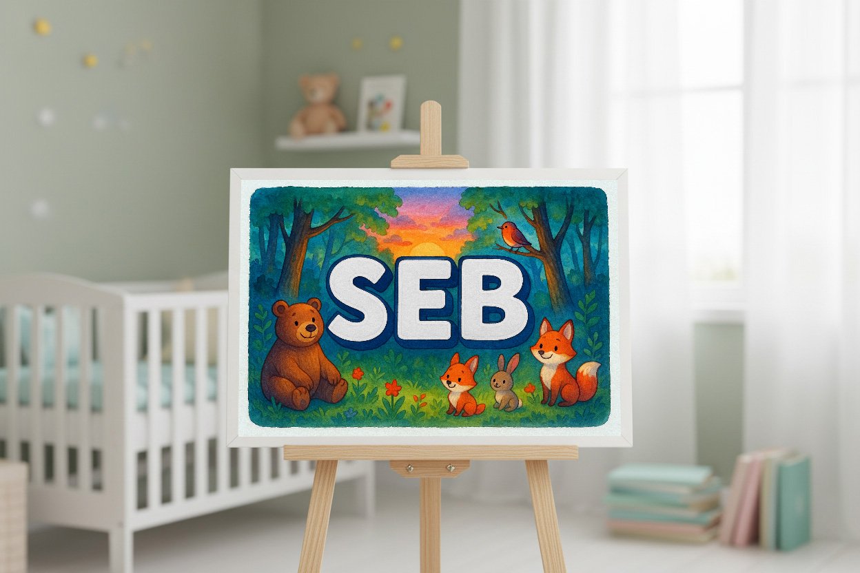 Personalized name art for Seb