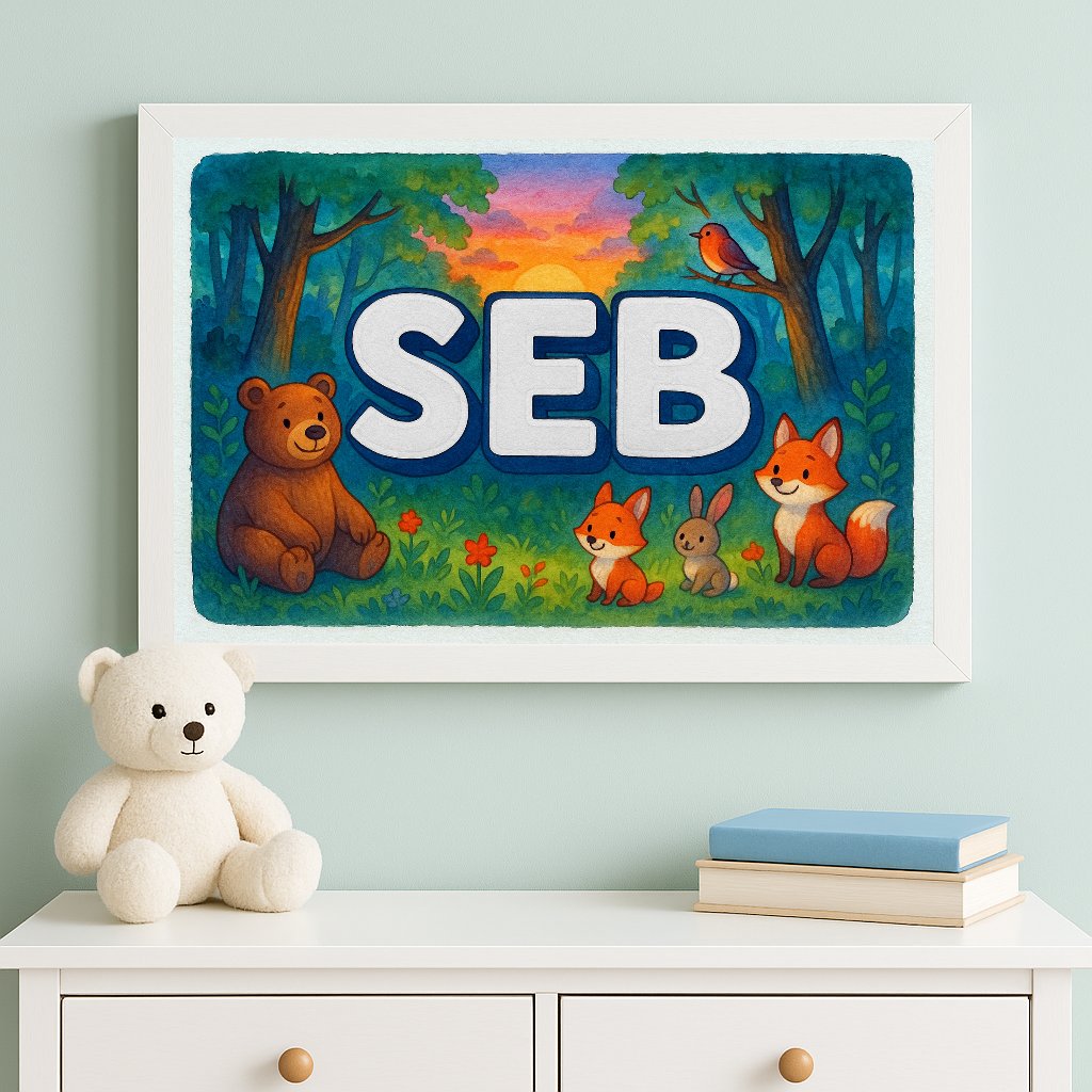 Personalized name art for Seb