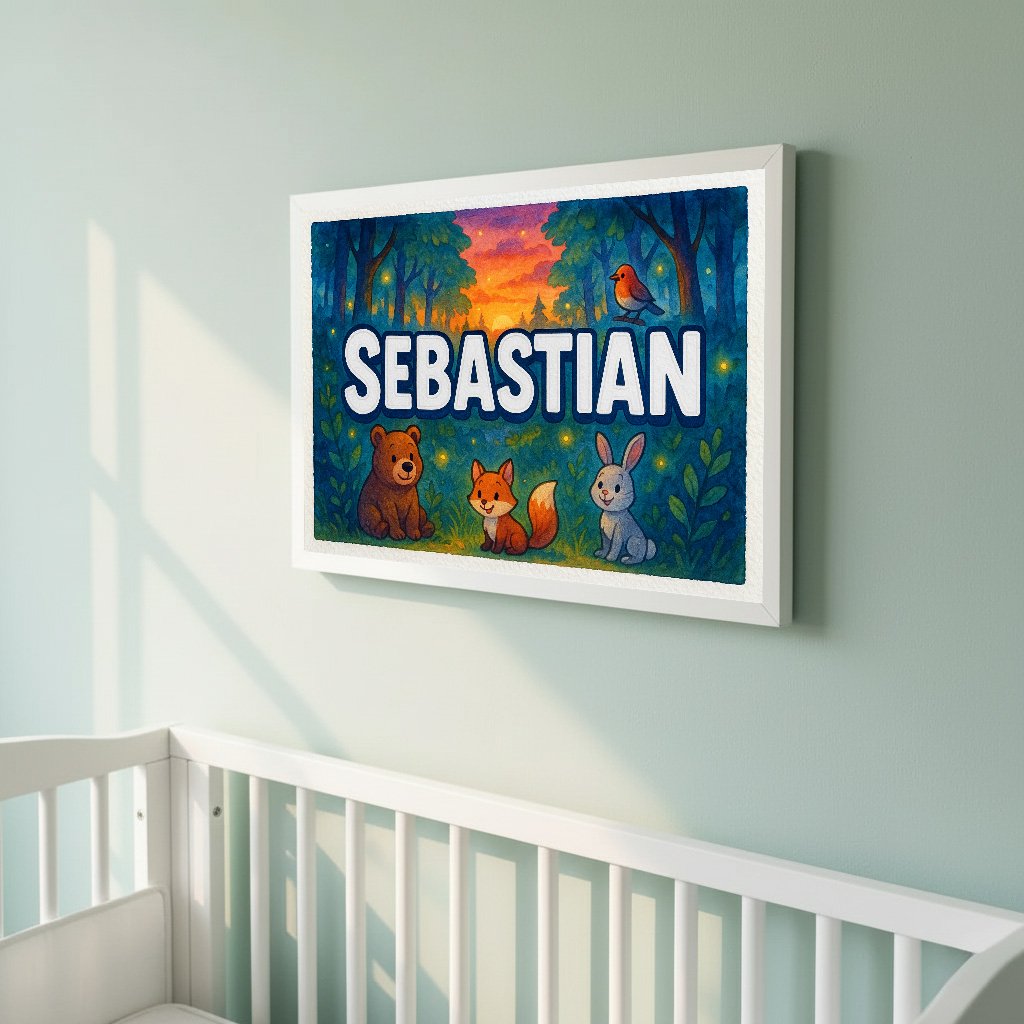 Personalized name art for Sebastian