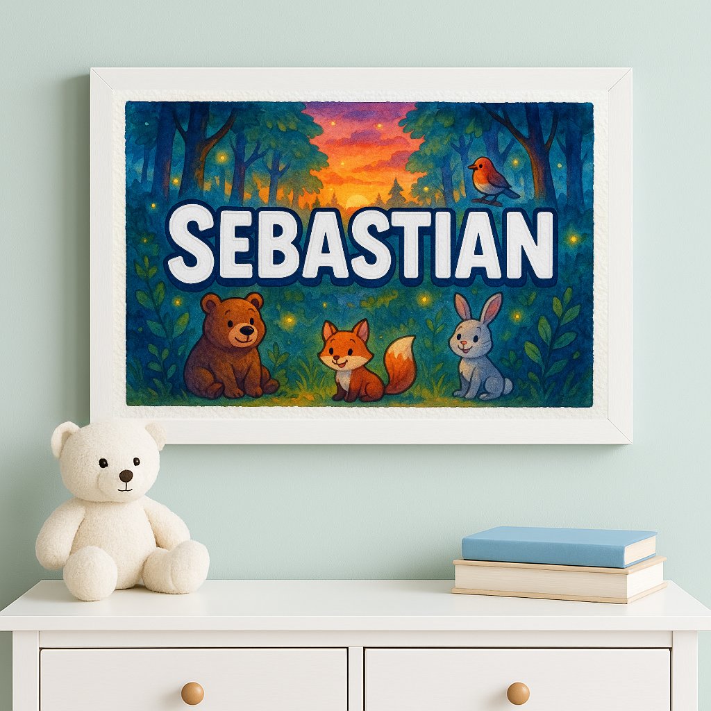Personalized name art for Sebastian