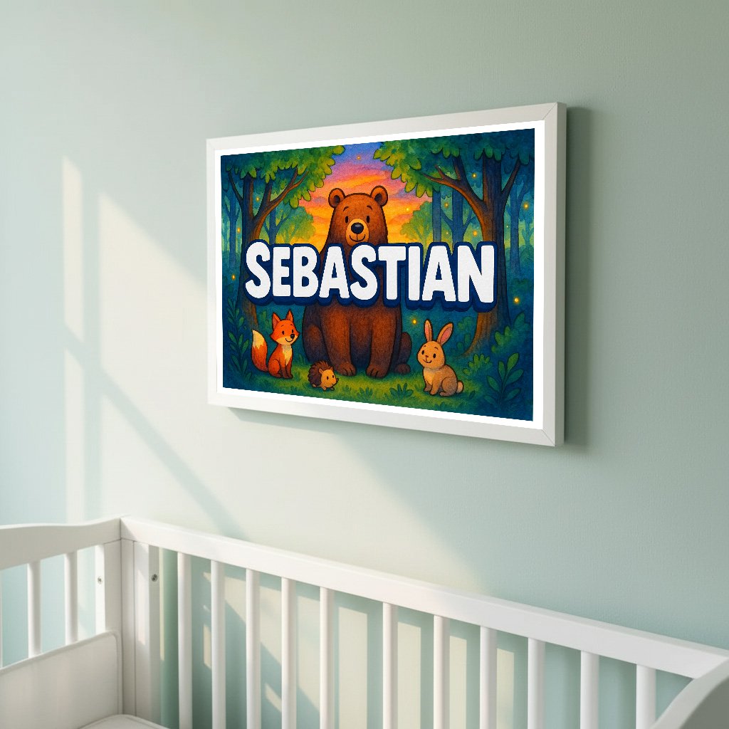 Personalized name art for Sebastian