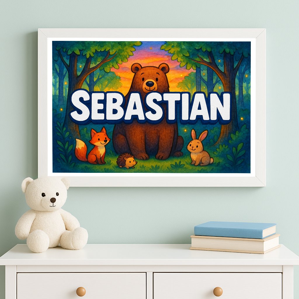 Personalized name art for Sebastian