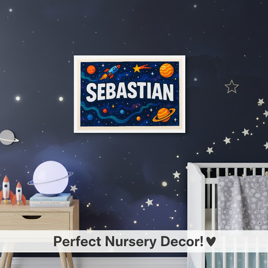 Personalized name art for Sebastian