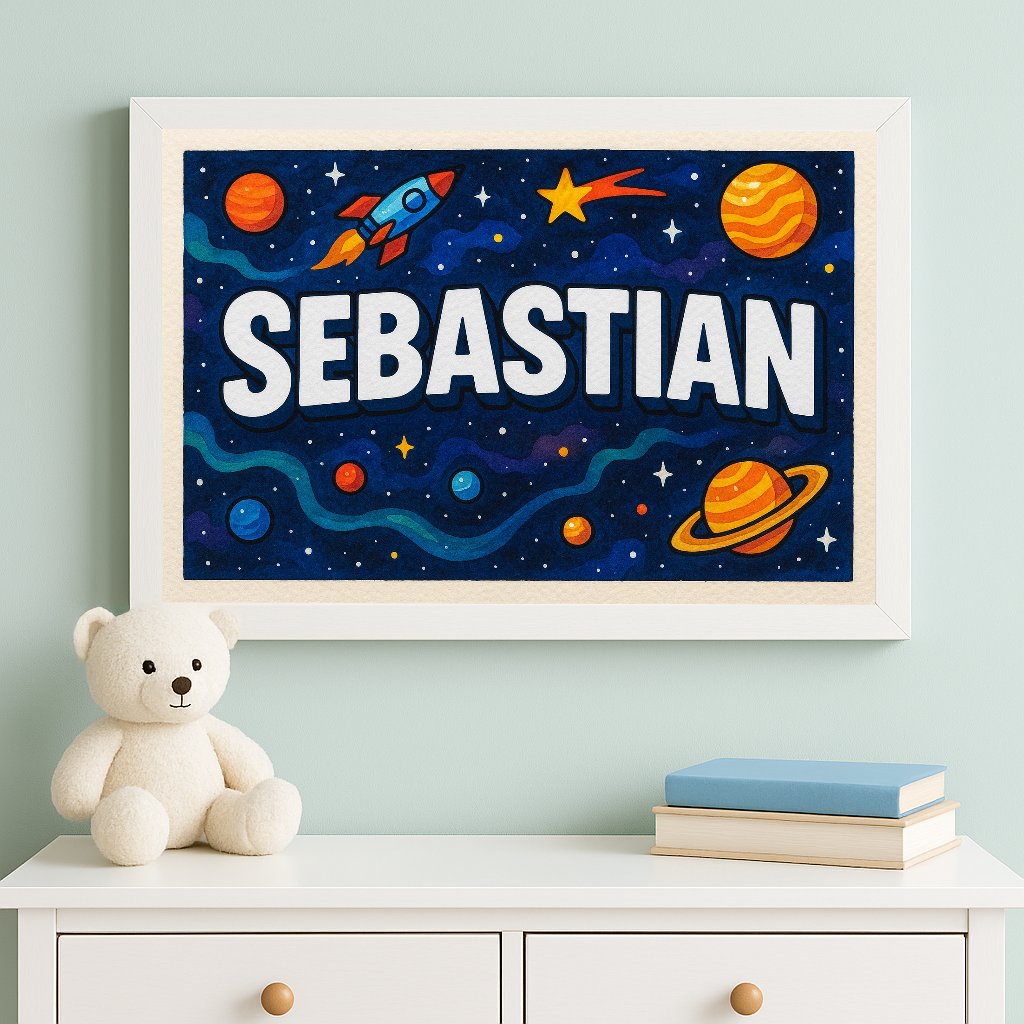 Personalized name art for Sebastian