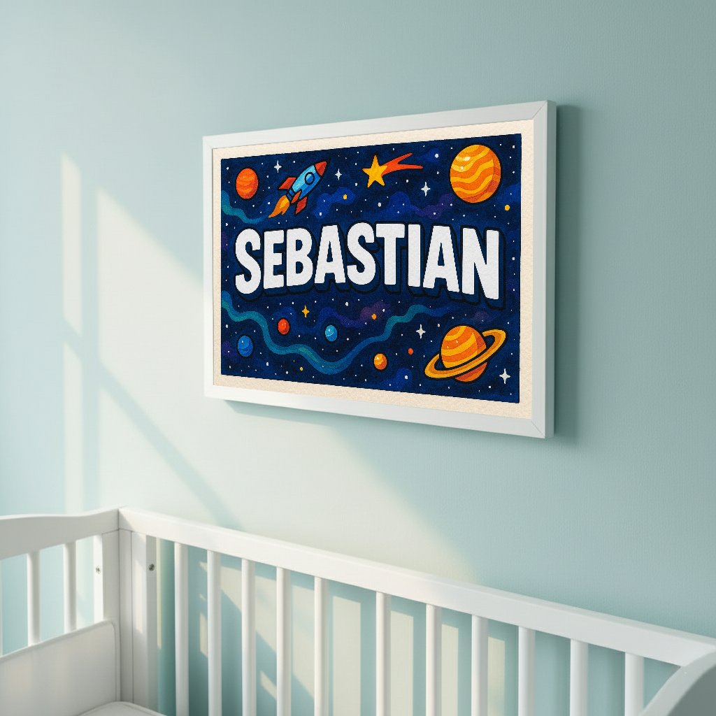 Personalized name art for Sebastian