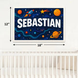 Sebastian Name Art - Space Explorers personalized wall print for kids