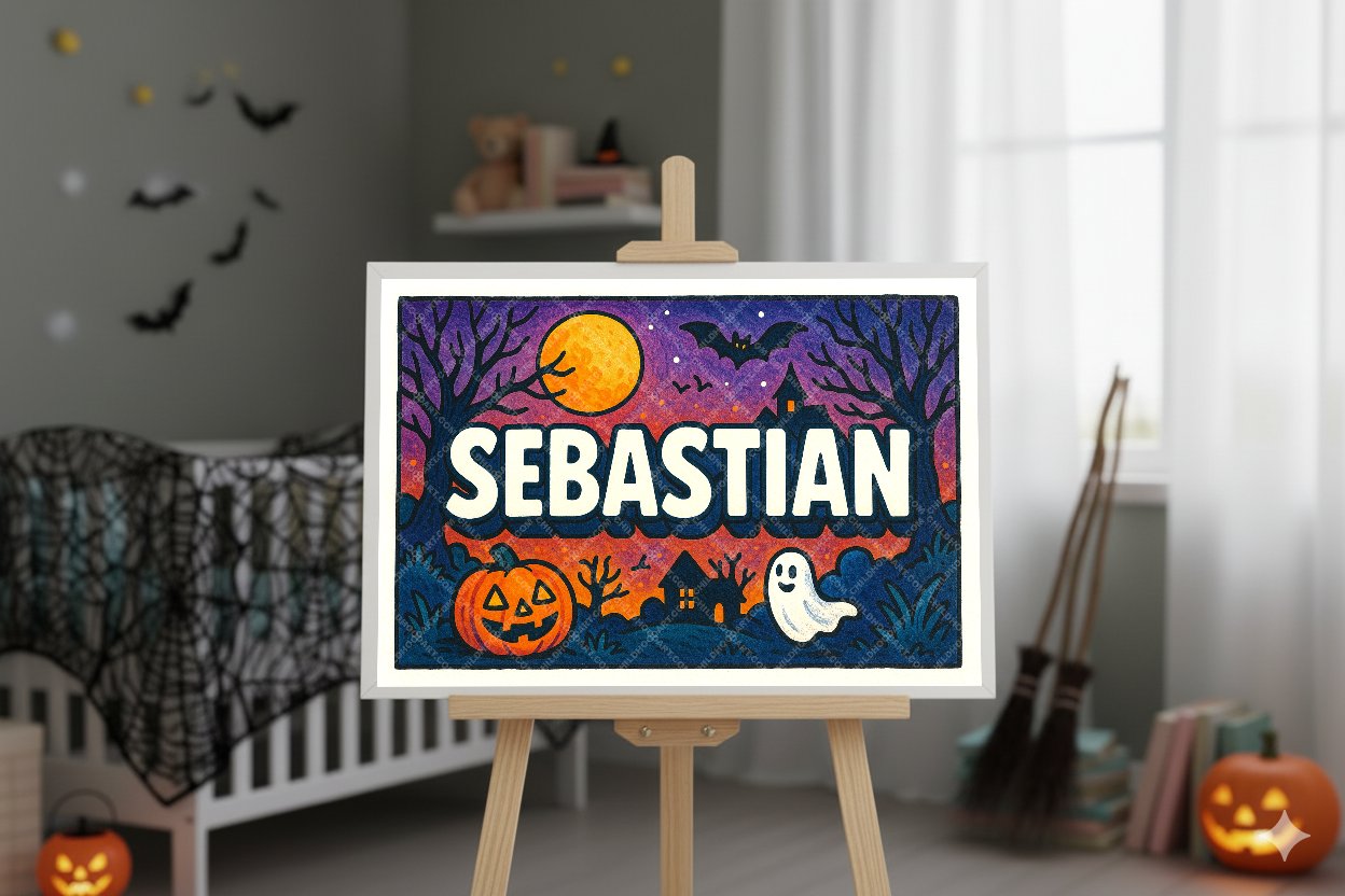 Personalized name art for Sebastian