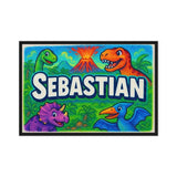 Sebastian Name Art - Dinosaur Adventure personalized wall print for kids