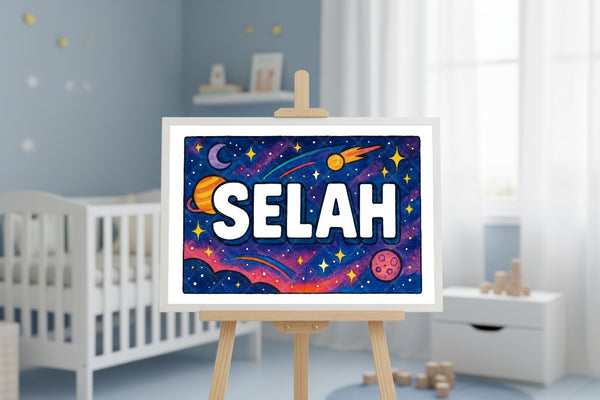 "Selah" Amongst the Stars Personalized Space Artwork