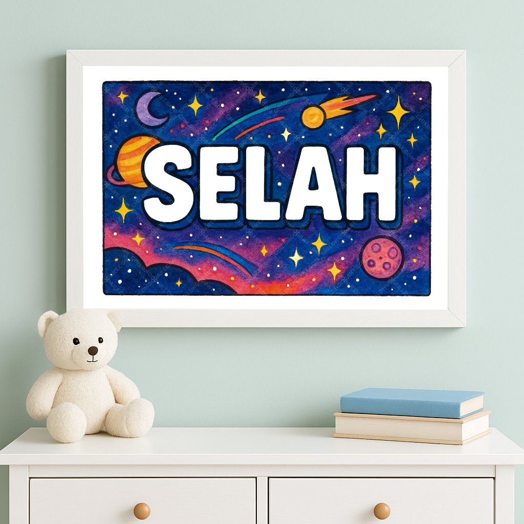 Personalized space name art for Selah
