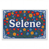 Selene Name Art - Floral Farmhouse personalized wall print for kids
