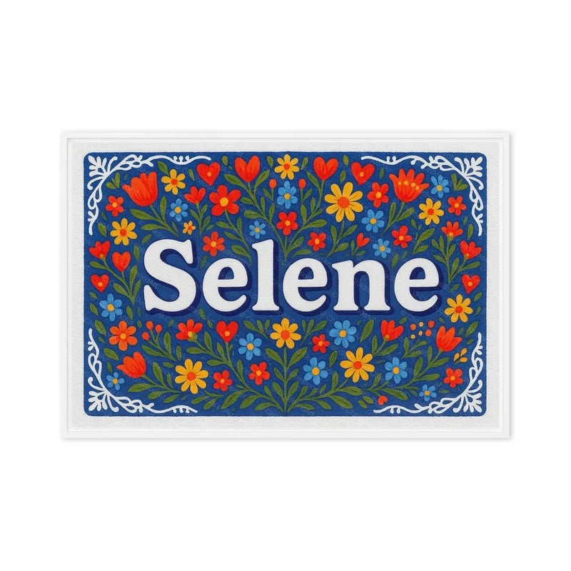 Selene Name Art - Floral Farmhouse personalized wall print for kids