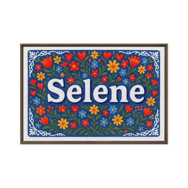 Selene Name Art - Floral Farmhouse personalized wall print for kids