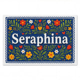 Seraphina Name Art - Floral Farmhouse personalized wall print for kids