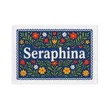 Seraphina Name Art - Floral Farmhouse personalized wall print for kids