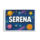 Serena Name Art - Space Explorers personalized wall print for kids