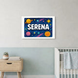 Serena Name Art - Space Explorers personalized wall print for kids
