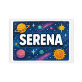 Serena Name Art - Space Explorers personalized wall print for kids