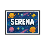 Serena Name Art - Space Explorers personalized wall print for kids