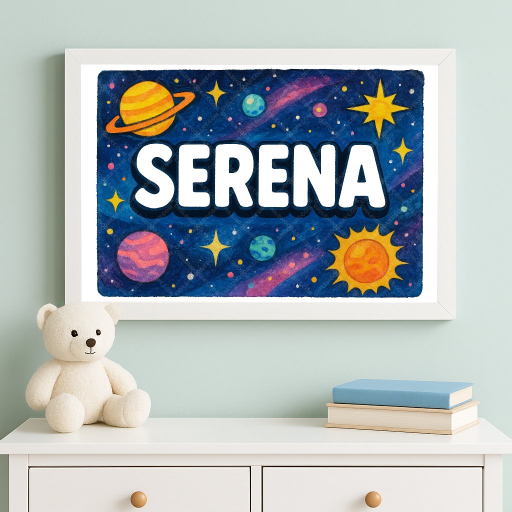 Personalized space name art for Serena