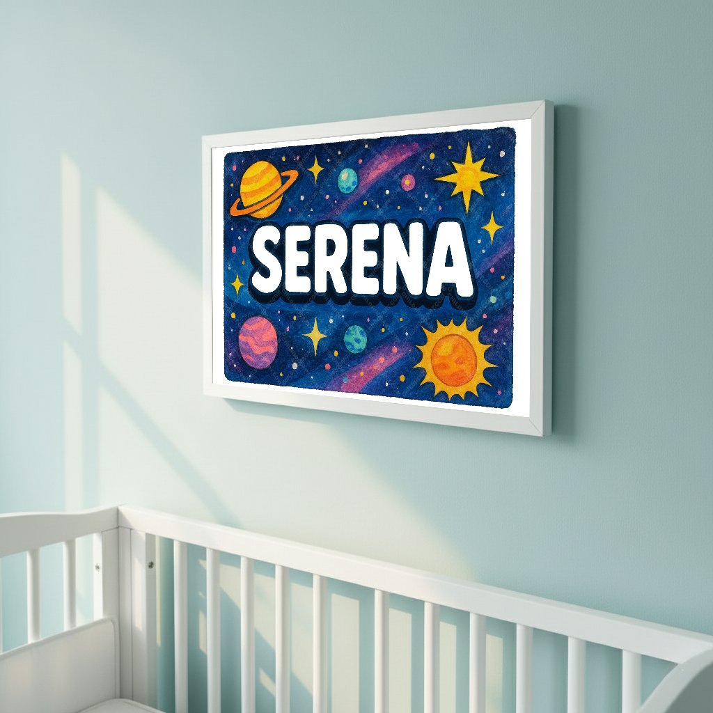 Personalized space name art for Serena