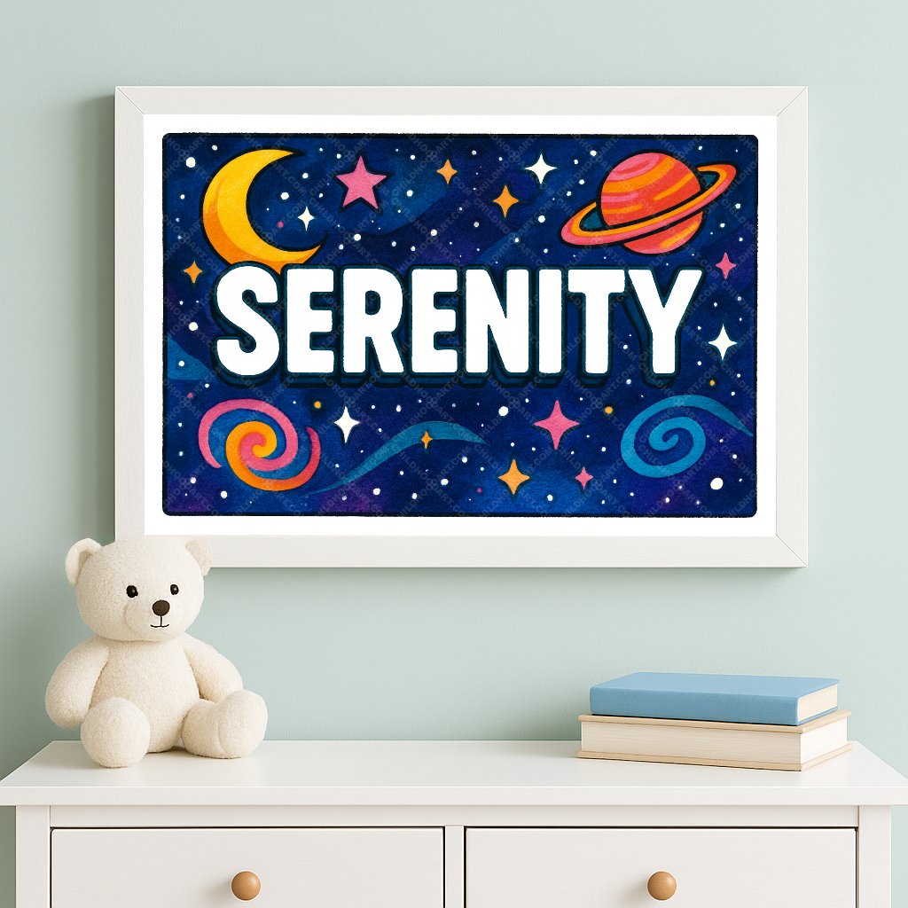 Personalized space name art for Serenity