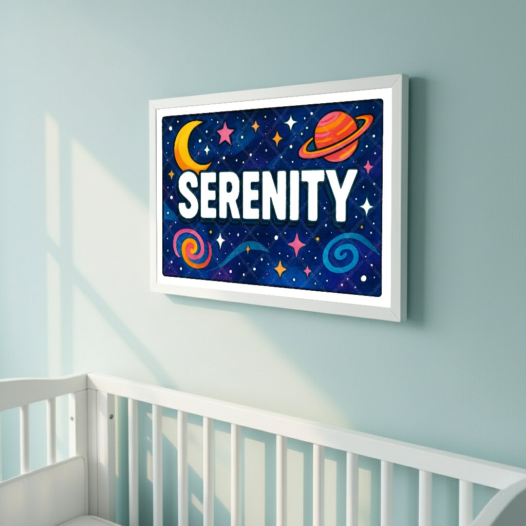 Personalized space name art for Serenity