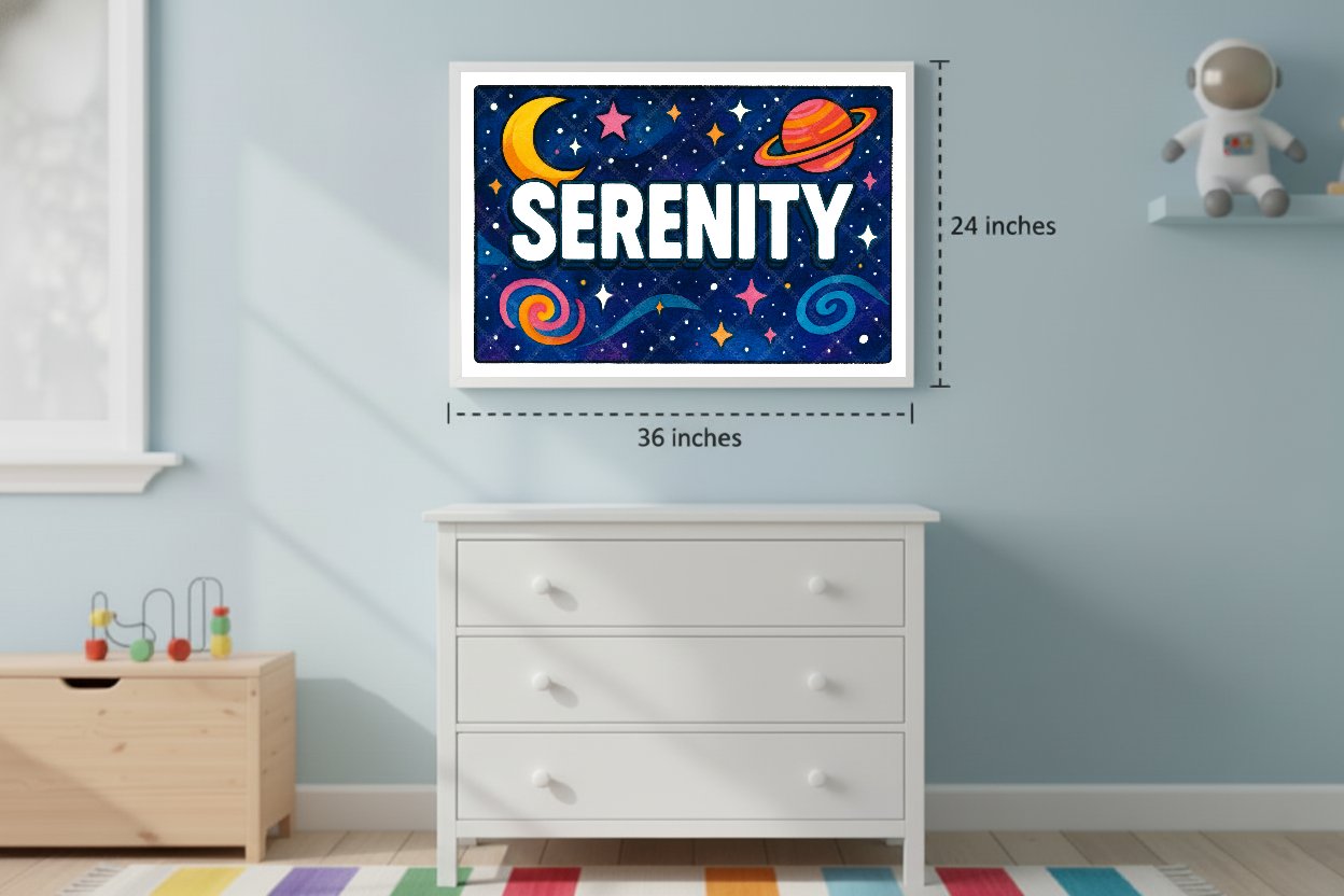 Personalized space name art for Serenity