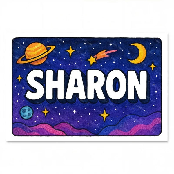 Sharon Name Art - Space Explorers Personalized Wall Art
