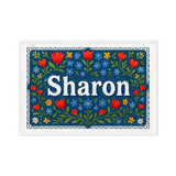 Sharon Name Art - Floral Farmhouse personalized wall print for kids