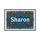Sharon Name Art - Floral Farmhouse personalized wall print for kids