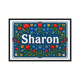Sharon Name Art - Floral Farmhouse personalized wall print for kids