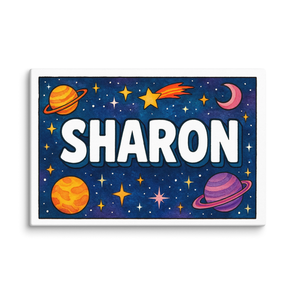 Sharon Name Art - Space Explorers Personalized Wall Art
