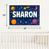 Sharon Name Art - Space Explorers personalized wall print for kids