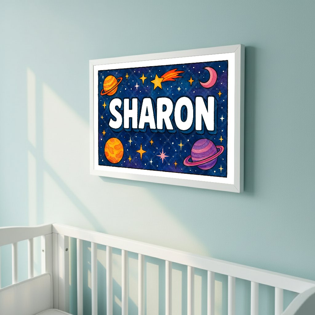 Personalized space name art for Sharon