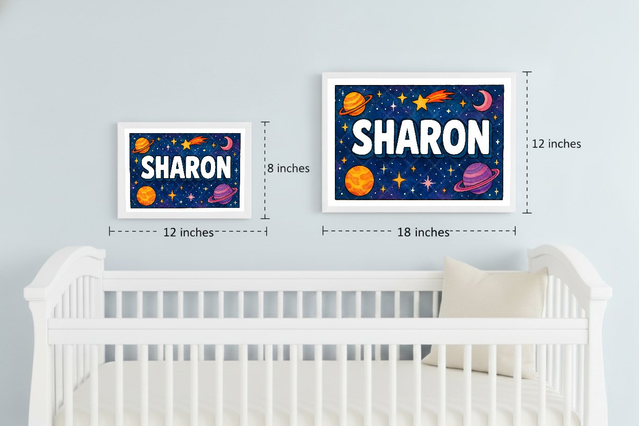 Personalized space name art for Sharon