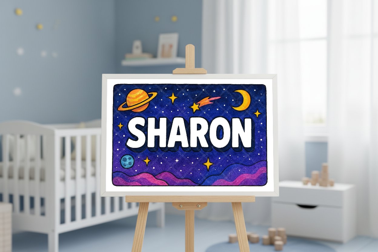Personalized space name art for Sharon