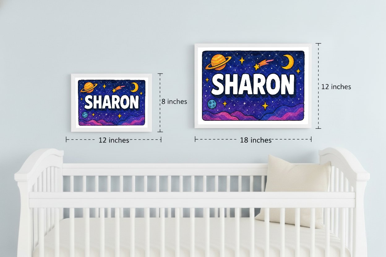 Personalized space name art for Sharon