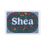 Shea Name Art - Floral Farmhouse personalized wall print for kids