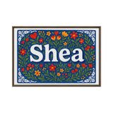 Shea Name Art - Floral Farmhouse personalized wall print for kids