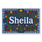 Sheila Name Art - Floral Farmhouse personalized wall print for kids