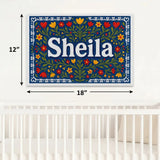 Sheila Name Art - Floral Farmhouse personalized wall print for kids